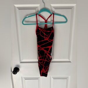 Speedo Endurance+ Red and Black Swimsuit